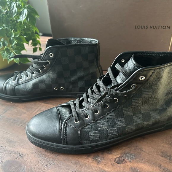 Louis Vuitton Men's Black High-Top Sneakers - Picture 3 of 5